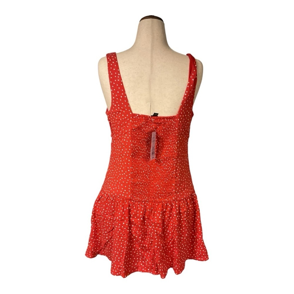 NWT Wild Fable Red and White Emma Babydoll Mini Dress Size L - Picture 4 of 7
